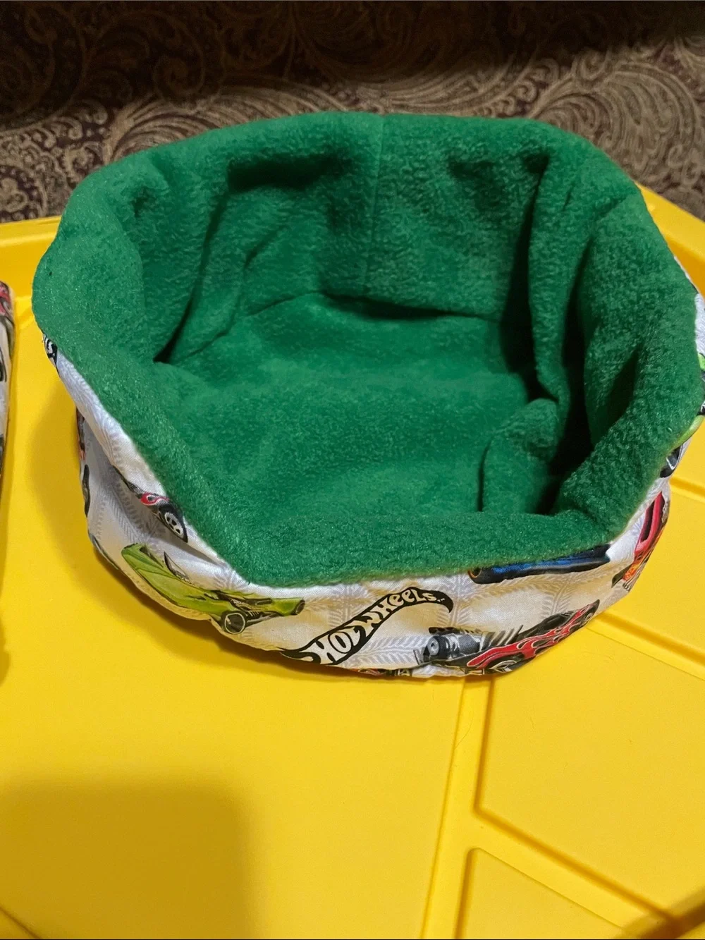 Cuddle Cup Pet Bed with Hot Wheels Car Print